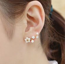 Fashion Jewelry Cute Cherry Blossoms Flower Stud Earrings for Women Several Peach Blossoms Earrings e37