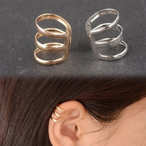 Vintage Punk Hollow geometry U-shaped Ear Clip Earrings Non Pierced Ear Bone Invisible Men and Women Jewelry Girl Gifts WD165