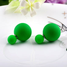 Hot Selling Double Sides Big Pearl Stud Earrings 10 Candy Colors Rubber Big Ball Earrings Women Party Bead Ear Stud Jewelry gift