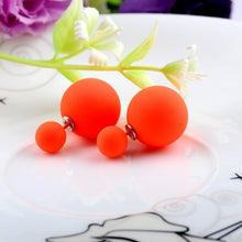 Hot Selling Double Sides Big Pearl Stud Earrings 10 Candy Colors Rubber Big Ball Earrings Women Party Bead Ear Stud Jewelry gift