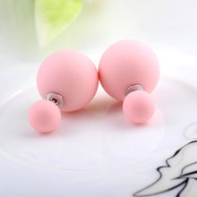 Hot Selling Double Sides Big Pearl Stud Earrings 10 Candy Colors Rubber Big Ball Earrings Women Party Bead Ear Stud Jewelry gift