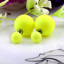 Hot Selling Double Sides Big Pearl Stud Earrings 10 Candy Colors Rubber Big Ball Earrings Women Party Bead Ear Stud Jewelry gift