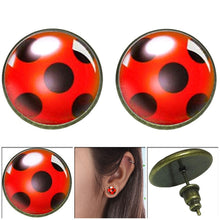 2019 Magical Ladybug Stud Earrings Cosplay Lady Bug Circle with Dot Animal Earrings for Women Girls Party Gifts Anime Jewelry