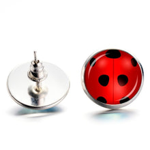 2019 Magical Ladybug Stud Earrings Cosplay Lady Bug Circle with Dot Animal Earrings for Women Girls Party Gifts Anime Jewelry