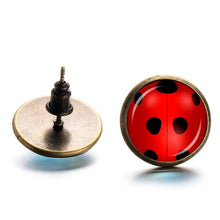 2019 Magical Ladybug Stud Earrings Cosplay Lady Bug Circle with Dot Animal Earrings for Women Girls Party Gifts Anime Jewelry