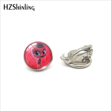 2019 New Fashion Ladybug Cartoon Girl and Cat Anime Glass Clip Earrings Ladybug Jewelry No Pierced Earrings Gifts for Girls