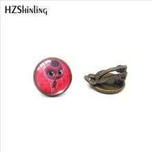 2019 New Fashion Ladybug Cartoon Girl and Cat Anime Glass Clip Earrings Ladybug Jewelry No Pierced Earrings Gifts for Girls