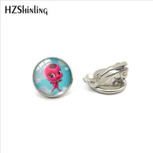 2019 New Fashion Ladybug Cartoon Girl and Cat Anime Glass Clip Earrings Ladybug Jewelry No Pierced Earrings Gifts for Girls