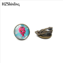 2019 New Fashion Ladybug Cartoon Girl and Cat Anime Glass Clip Earrings Ladybug Jewelry No Pierced Earrings Gifts for Girls