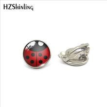 2019 New Fashion Ladybug Cartoon Girl and Cat Anime Glass Clip Earrings Ladybug Jewelry No Pierced Earrings Gifts for Girls