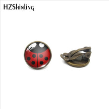 2019 New Fashion Ladybug Cartoon Girl and Cat Anime Glass Clip Earrings Ladybug Jewelry No Pierced Earrings Gifts for Girls