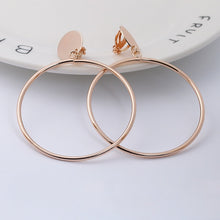 Simple Fashion Gold Silver Plated Geometric Big Round No Pierced Clip Earring for No Ear Hole Women Big Hollow Ear Clips Jewelry